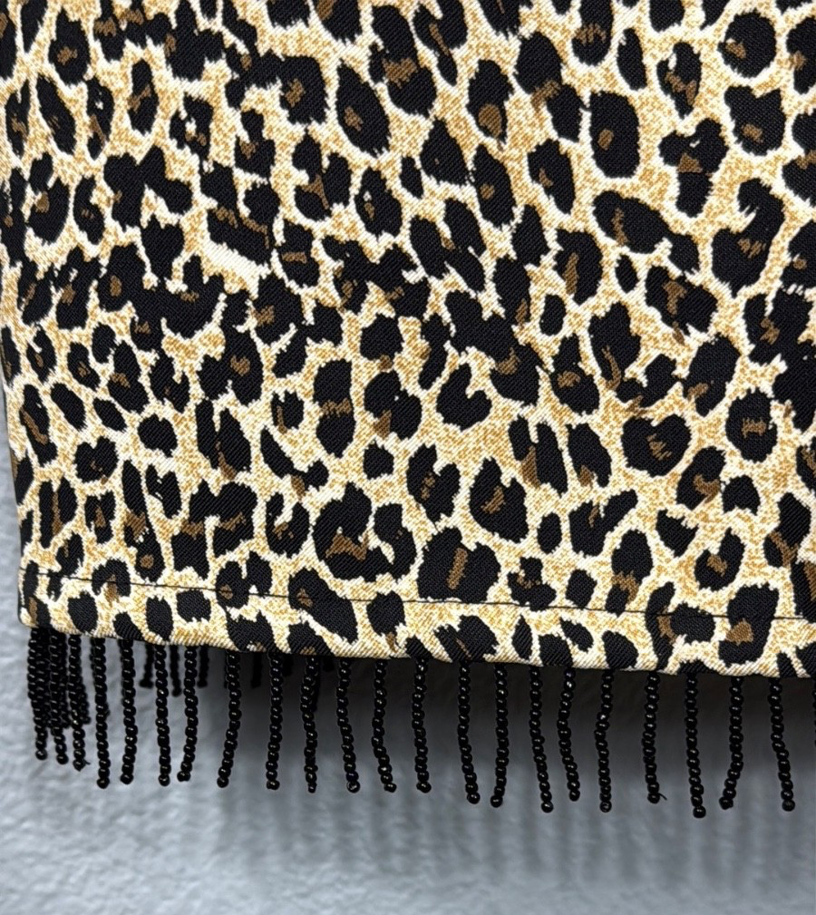 Vintage Bobbie Bee Leopard Print Bodycon Dress Size 6 Sexy Feminine USA Mini