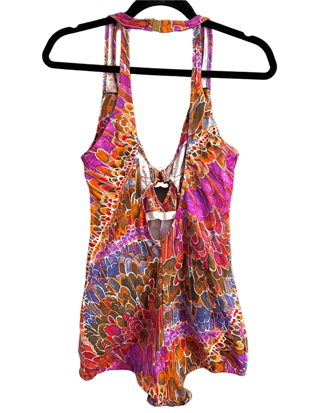 Vintage Retro Plunge Front Boyleg Romper Style Swimsuit – Small 🇨🇦