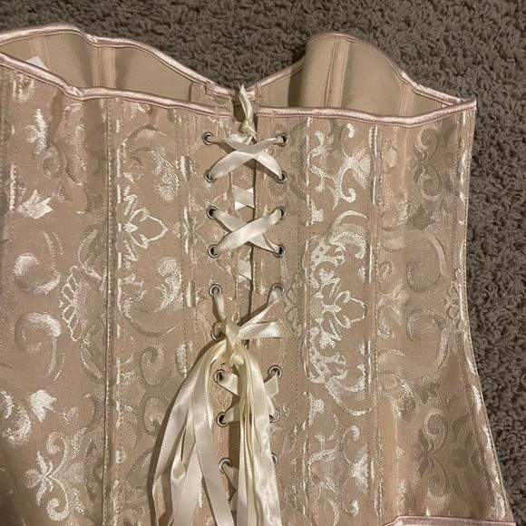Corset Top Coquet Crème Lace Ribbon Regency Bridgerton Renaissance Y2K