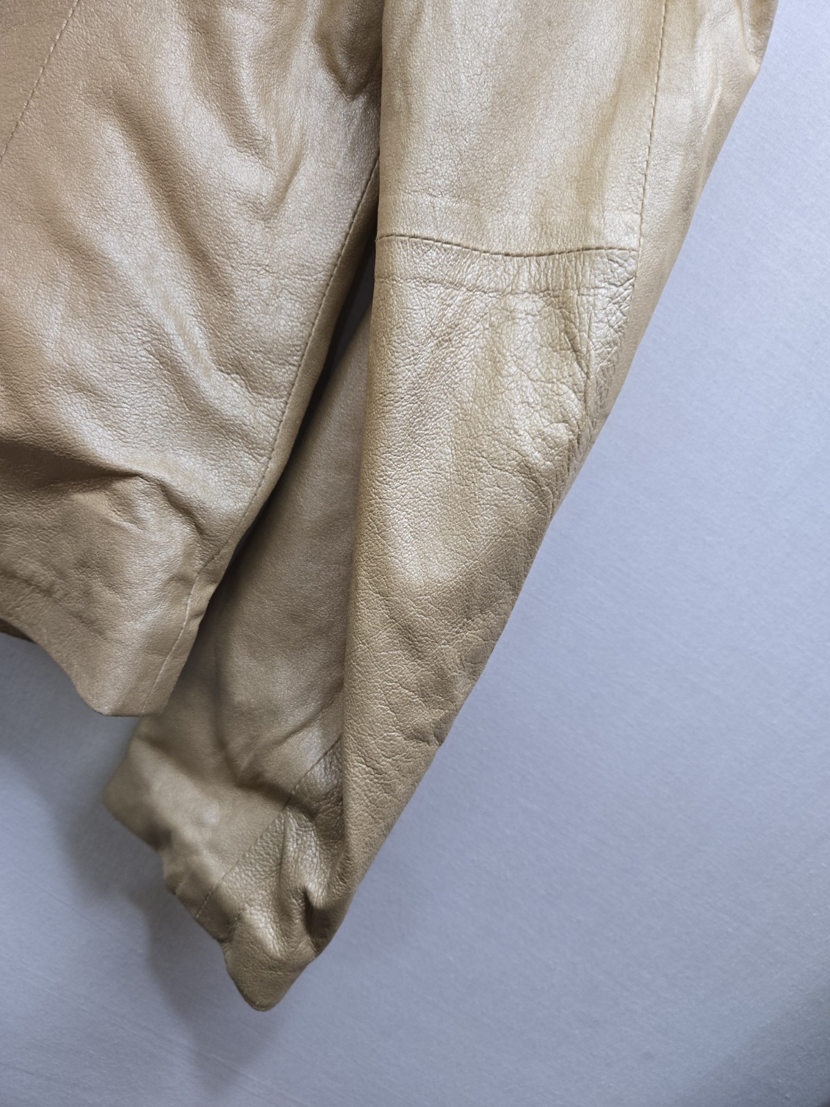 Vintage Remy Usa Leather Gold Jacket Beige Sz S Blazer Soft Womens