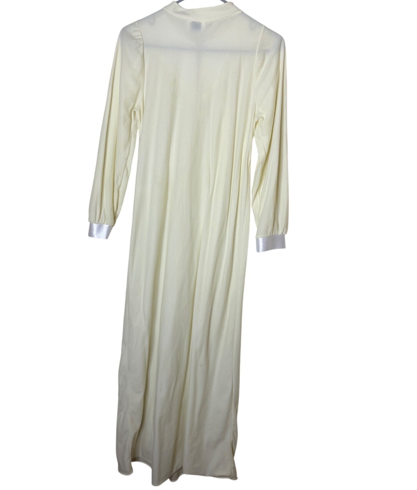 Vintage Paramount NY Nightgown M Yellow Nylon Embroidered Yoke USA Nightdress