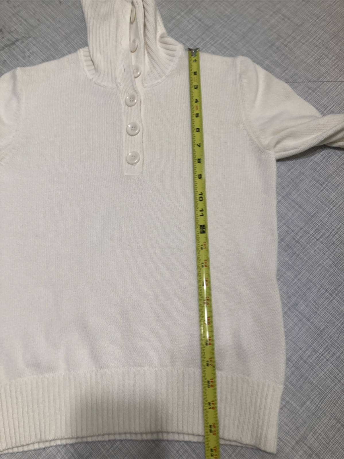 Vtg 90s Y2K August Silk Sailor Collar Sweater Womens M Ivory White Cotton Knit