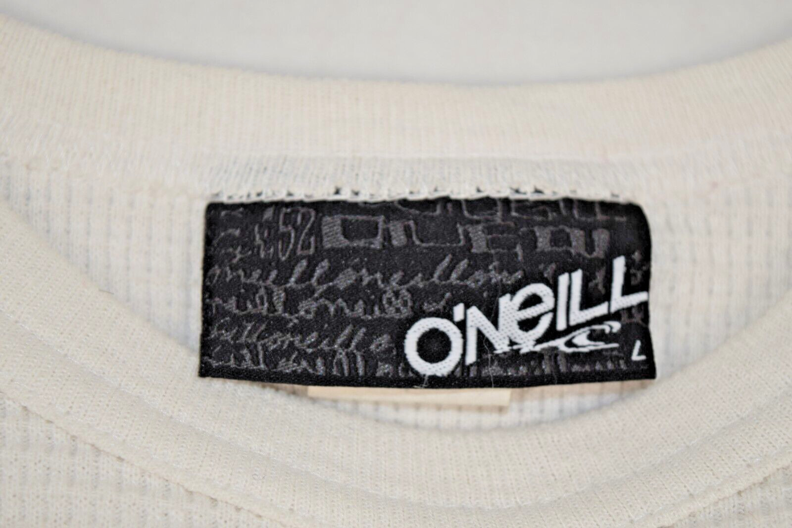 Vintage Thermal Shirt O’Neill Size L 90s White Waffle Weave Surf Wear Made USA