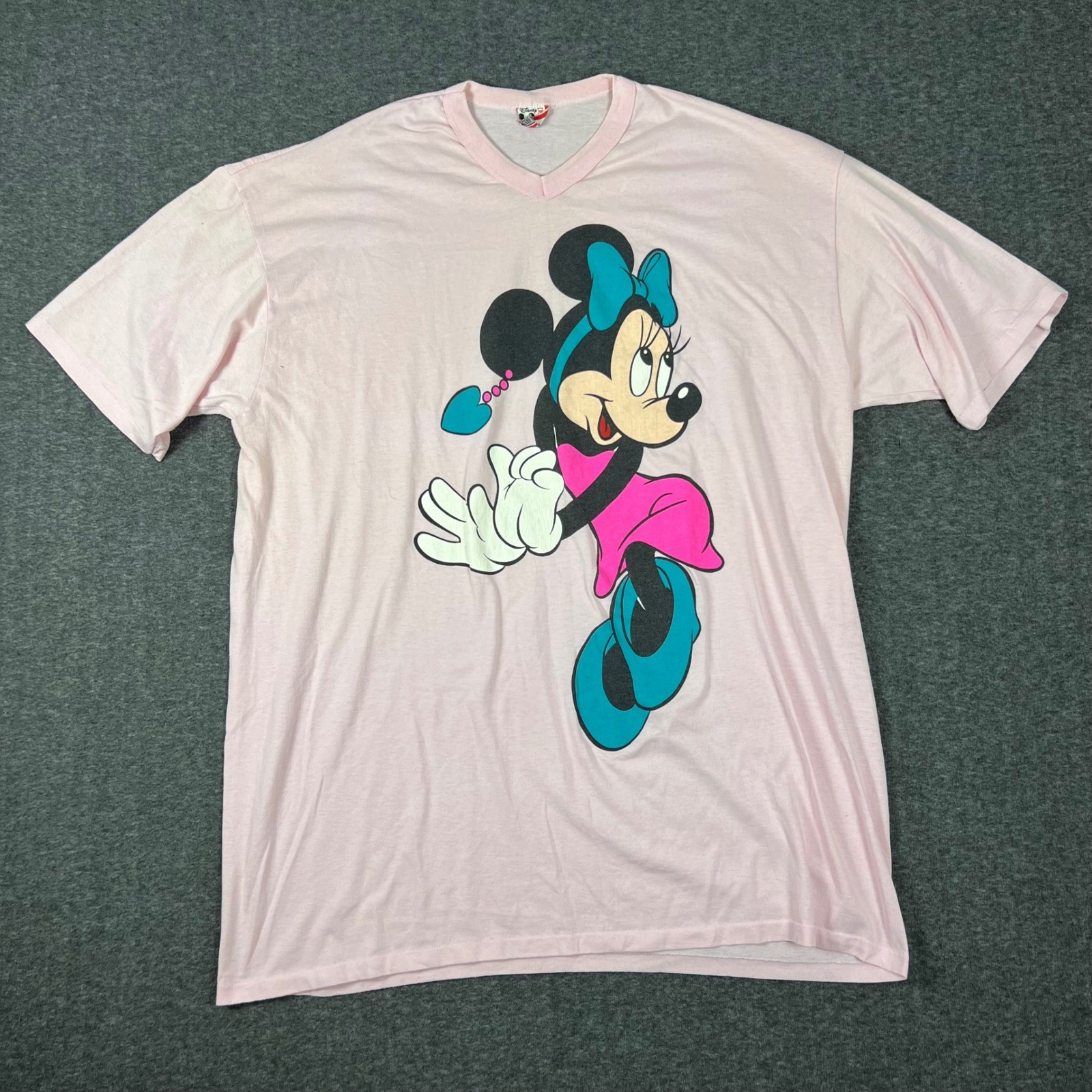 VTG 90s Disney Minnie Mouse Sleeping Shirt One Size Oversized Single Stitch USA