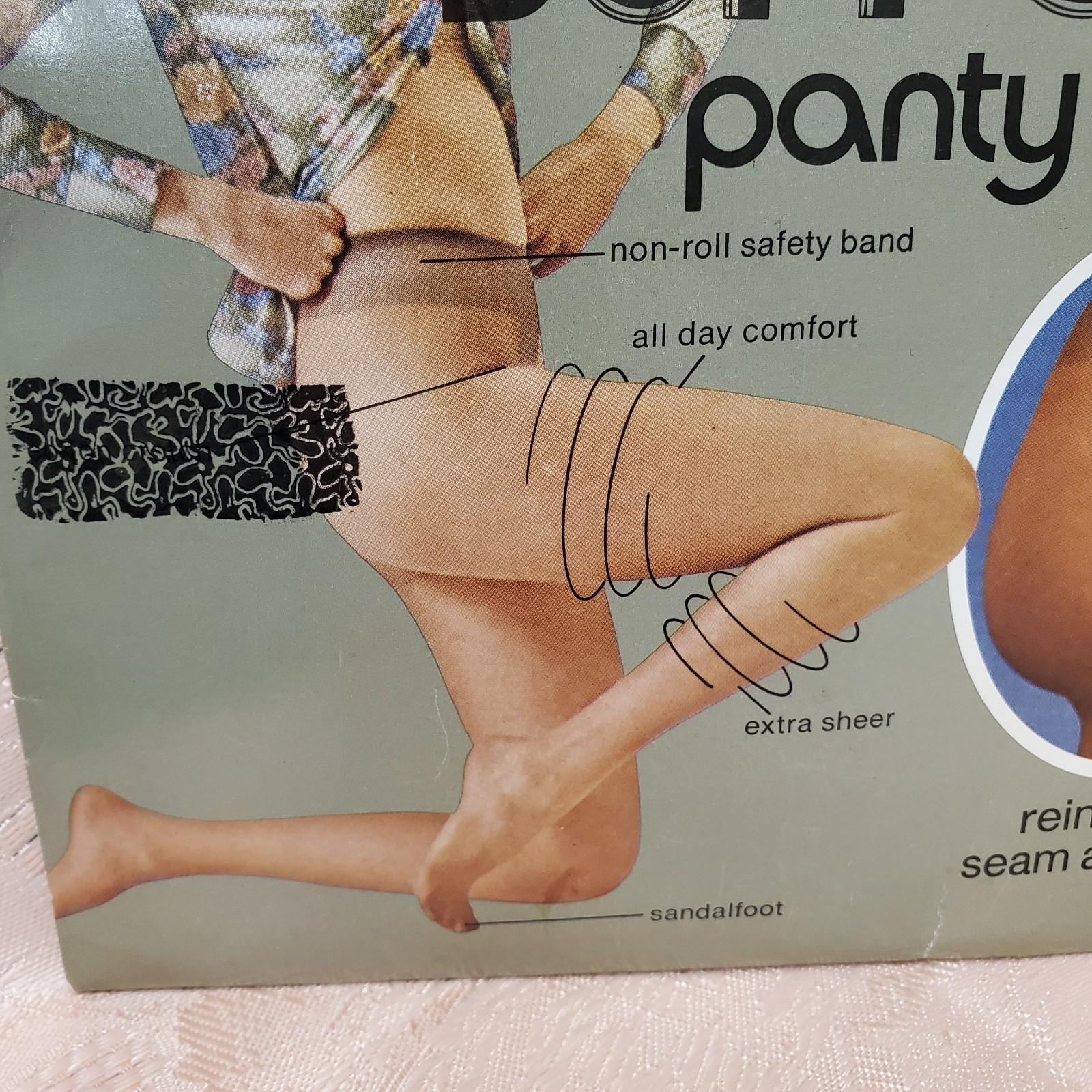 Vintage All Nude Support Panty hose W/ Model Size B 130-160 Lbs Off White