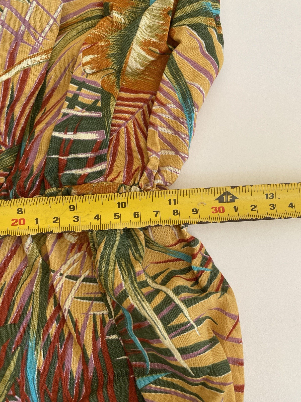 Vintage Strapless Tropical Jumper Pants Hawaiian Romper Cotton