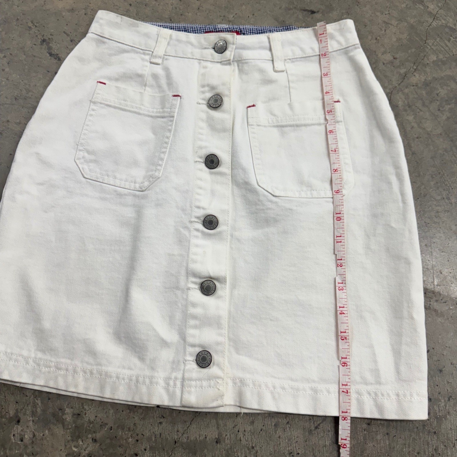 Esprit White Button A- line Mini Skirt S/5 Basics Western Y2k Retro Classic