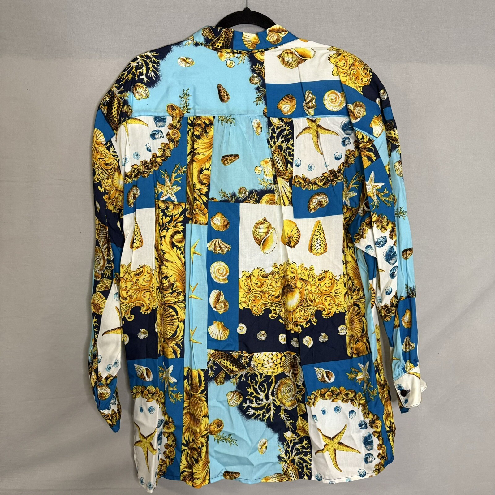 Vintage 90s Baroque Brownstone Studio Button Up Seashell Ocean Plus Size 18