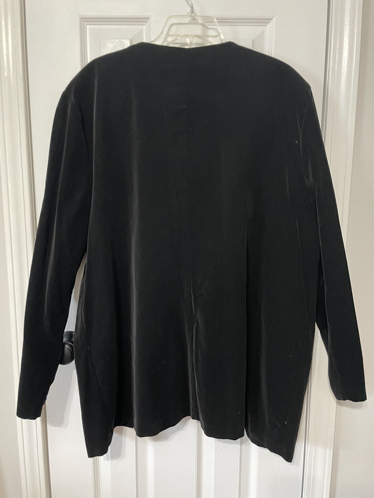 Vtg. Women’s Evening Jacket Wrap Black Velveteen Blazer Measurements Below