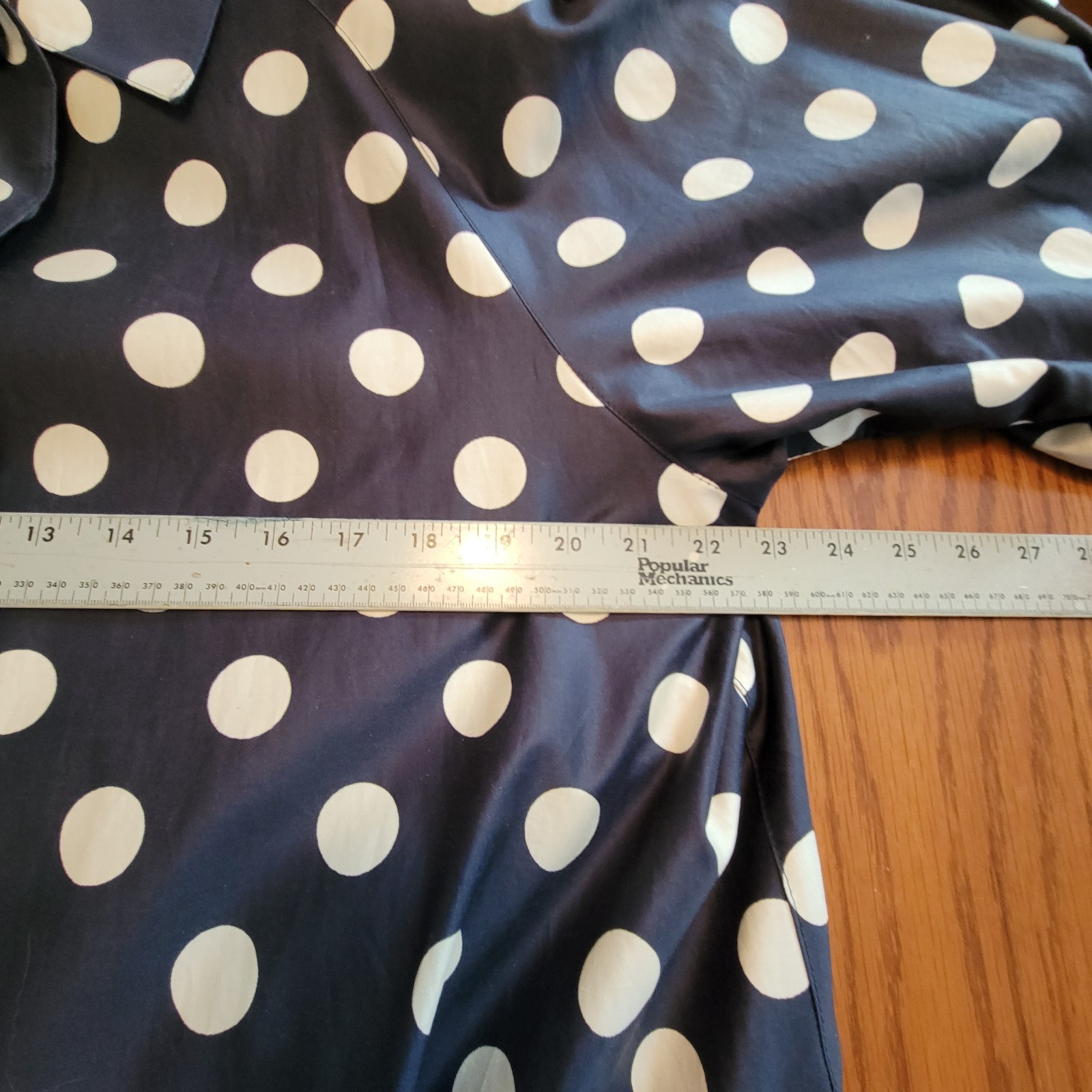 VINTAGE Count Romi Trench Coat Size 14 Navy/White Polka Dots Belted Buttons EUC