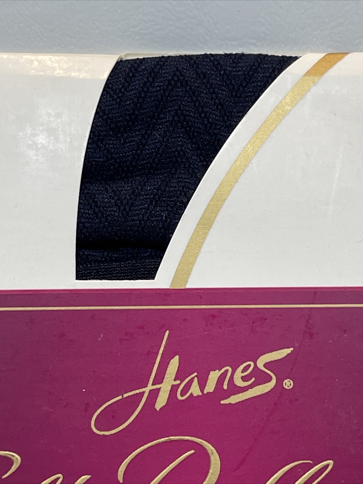 Vtg 90’s Hanes Nylon Textured Pantyhose Opaque Control Top Navy Size CD