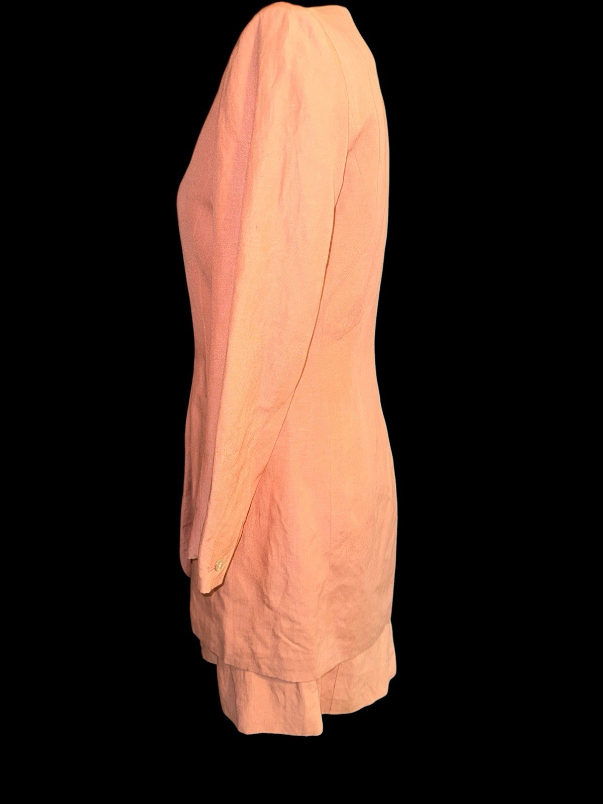 1990’s Laura Ashley Dress Jacket Suit Silk Linen Blend Rose Pink Sz 6
