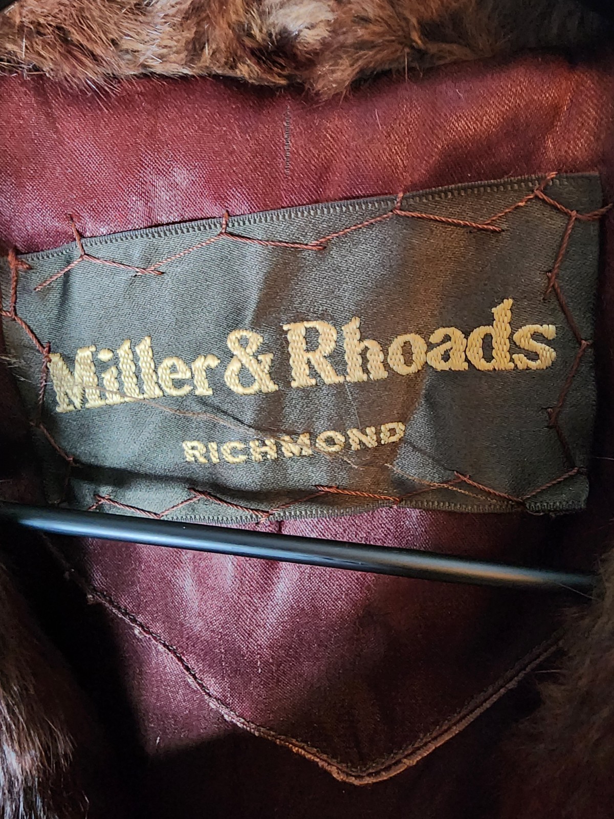 Vintage brown mink fur coat from Miller & Rhoads Richmond VA Size Large