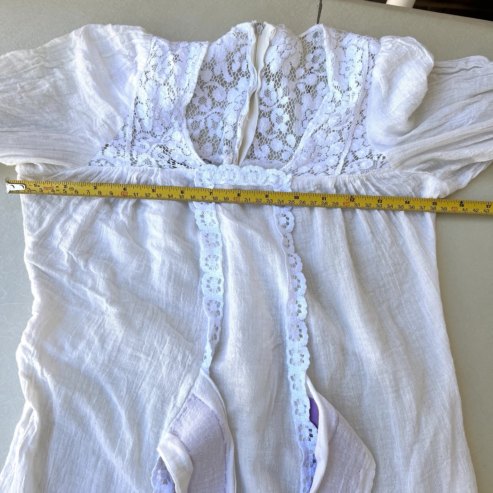 Foxy Lady San Francisco Vintage70s White Lace Prairie Dress, Junior Size 7