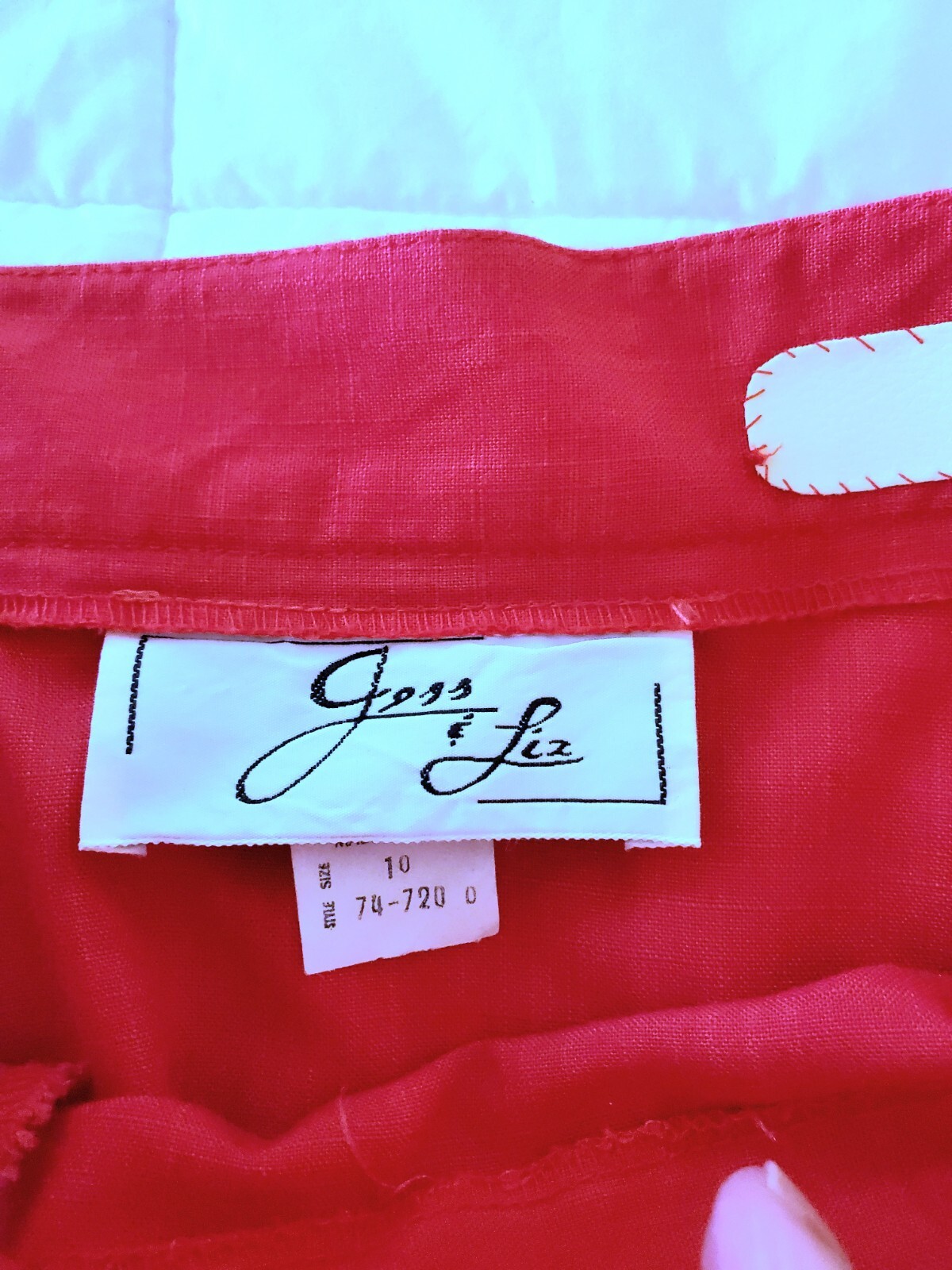 Vintage Jess & Liz Coral Red Trumpet Gored Linen-look Midi Skirt 4? 6?