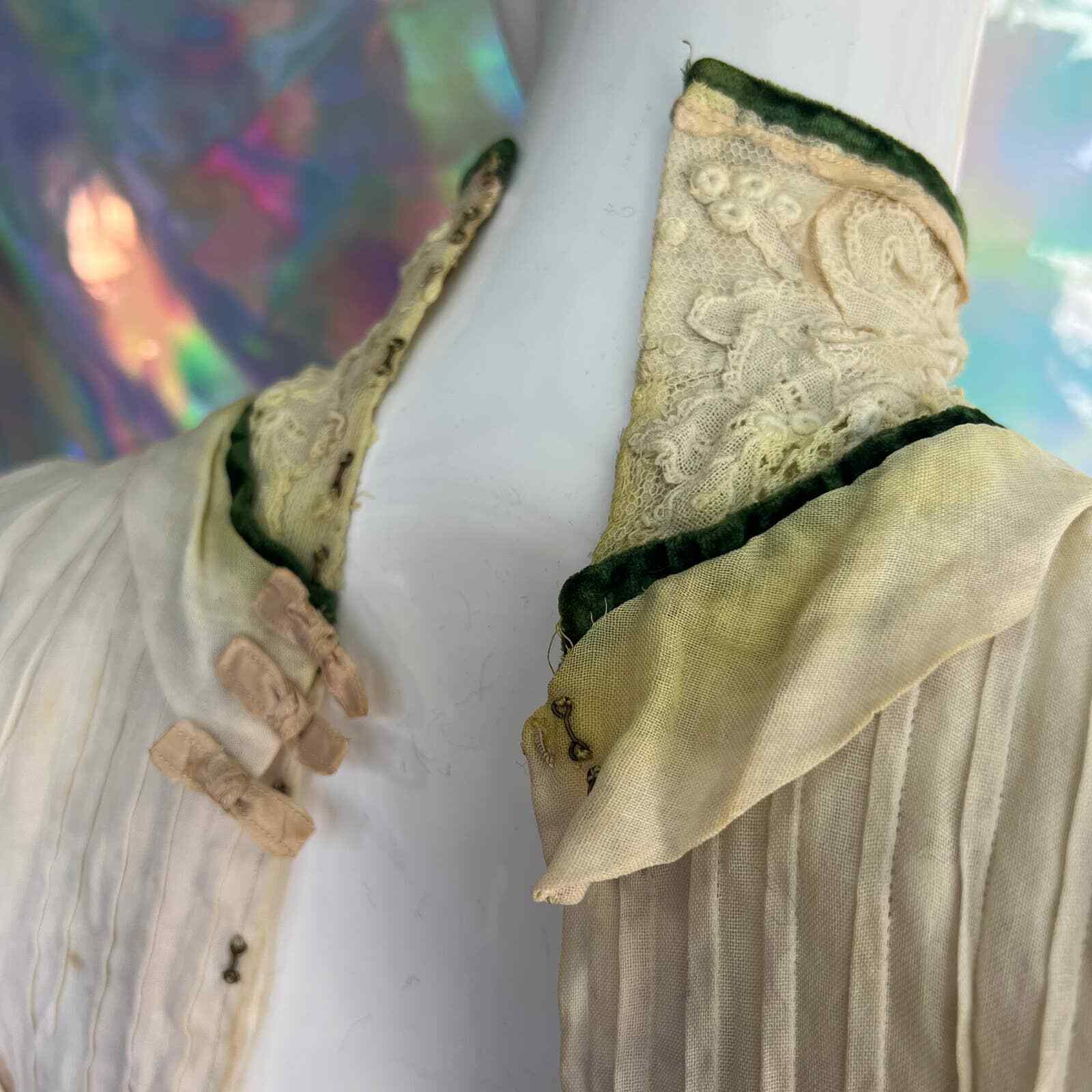 Victorian Cream Long Sleeve Corset Waist Blouse