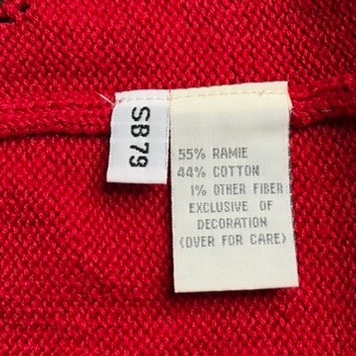 Susan Bristol Cardigan Sweater Womens L Red Hand Embroidered Floral Vintage 90s
