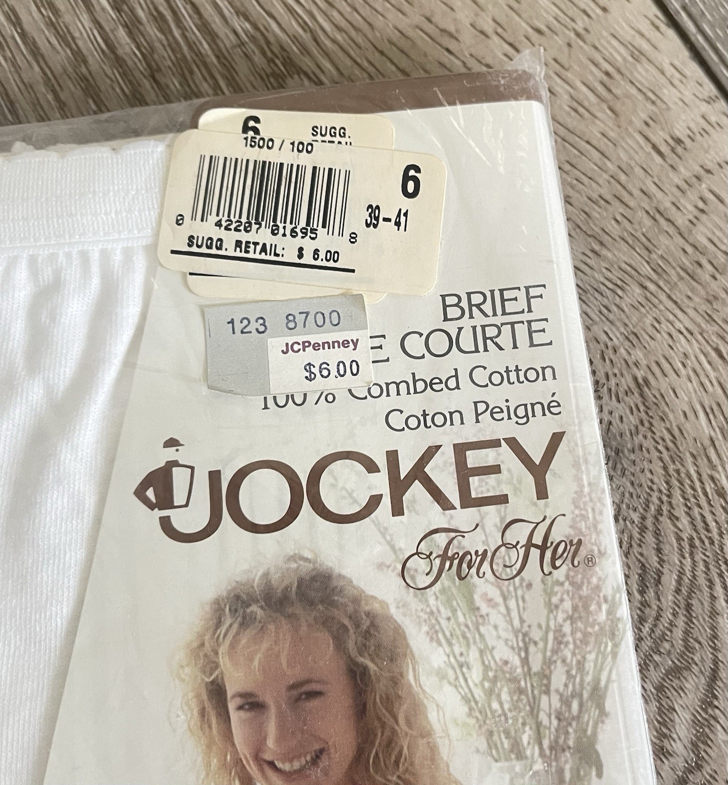 NIP Vtg Jockey For Her 100% Combed Cotton White Culotte Courte Brief Panty Sz 6