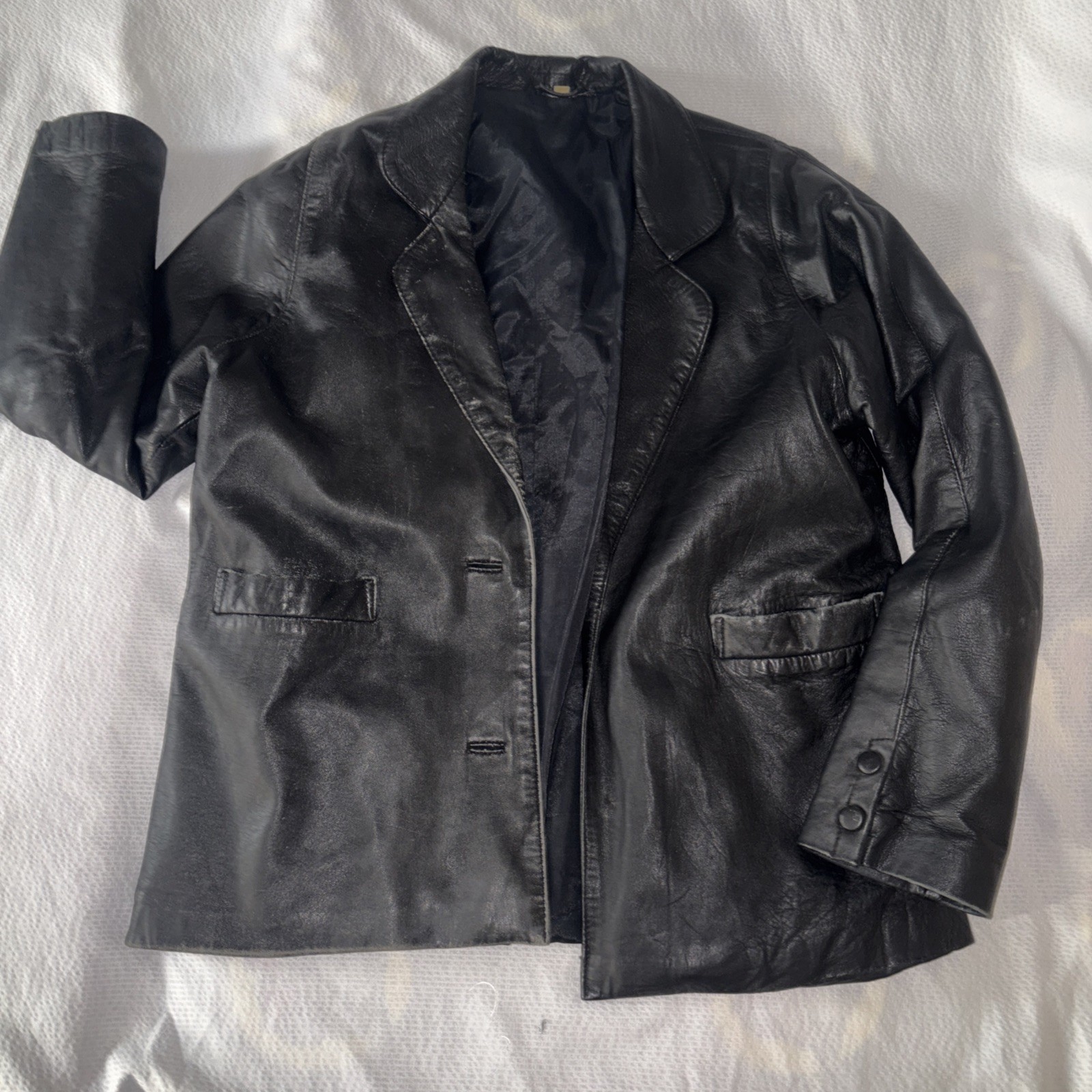 Echtes Leder Goth Biker Vintage 90s Real Leather Jacket Black Women’s Size L