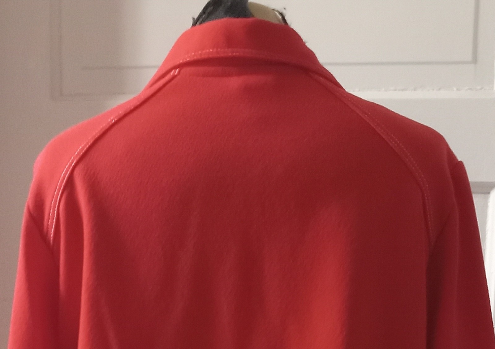 Vintage 60’s MONTGOMERY WARD LS Tomato Red Button Up Top Shirt Blouse 18