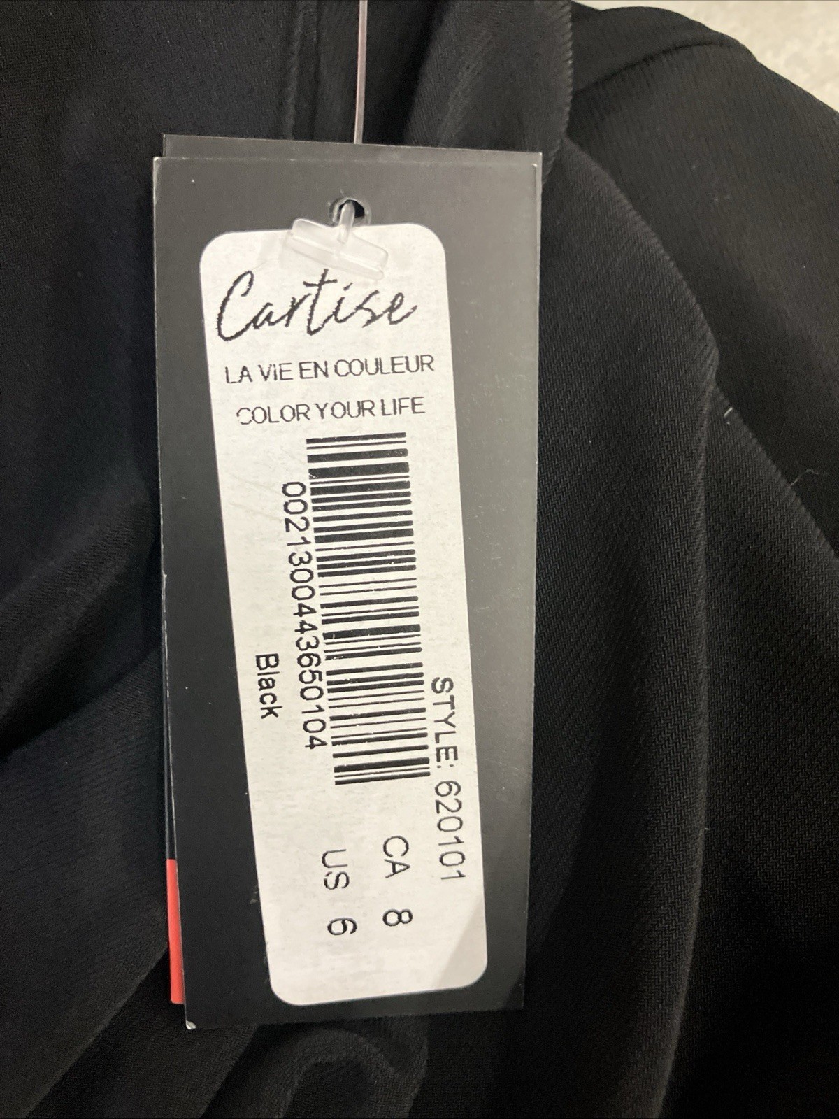 Cartise Black Stretch Black Dress Vintage 90s Art Deco Glam Women’s Size 6 New
