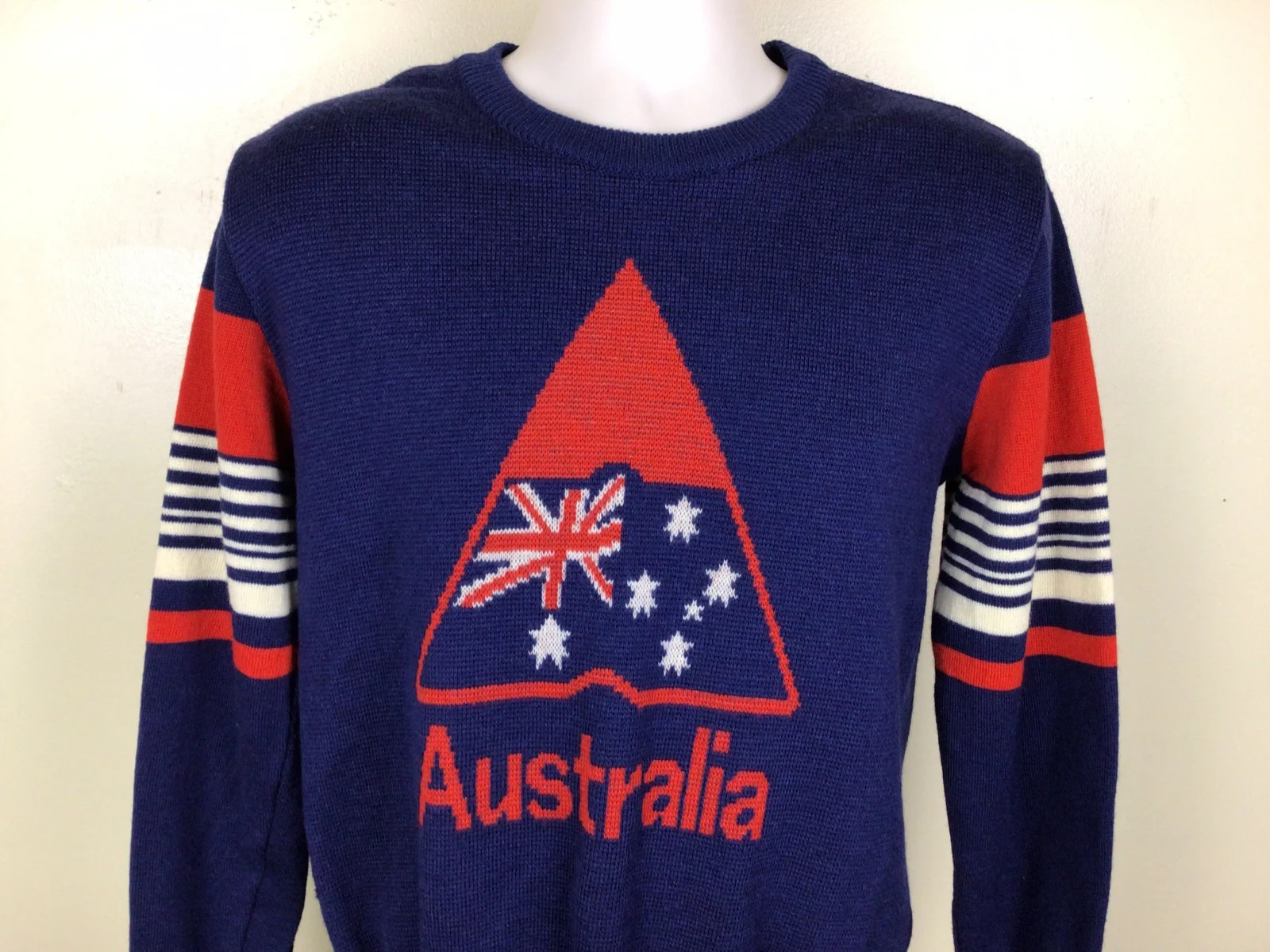 Vtg 70s 80s Advance Australia By Bromley Crewneck Sweater Women Size 18 Wool