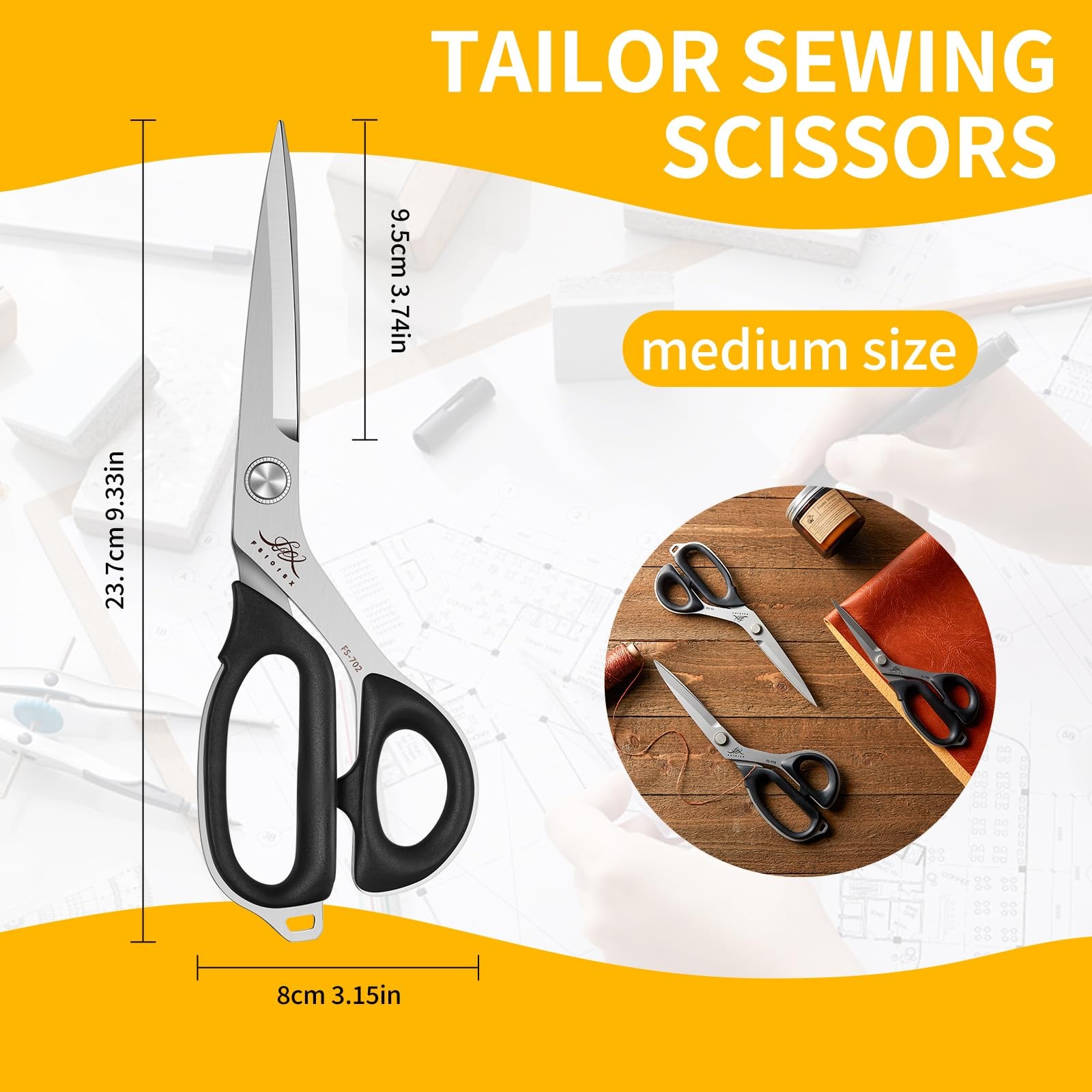 Fabric Scissors Tailor Sewing Shears Heady Duty Multi-Purpose Integral Molding S