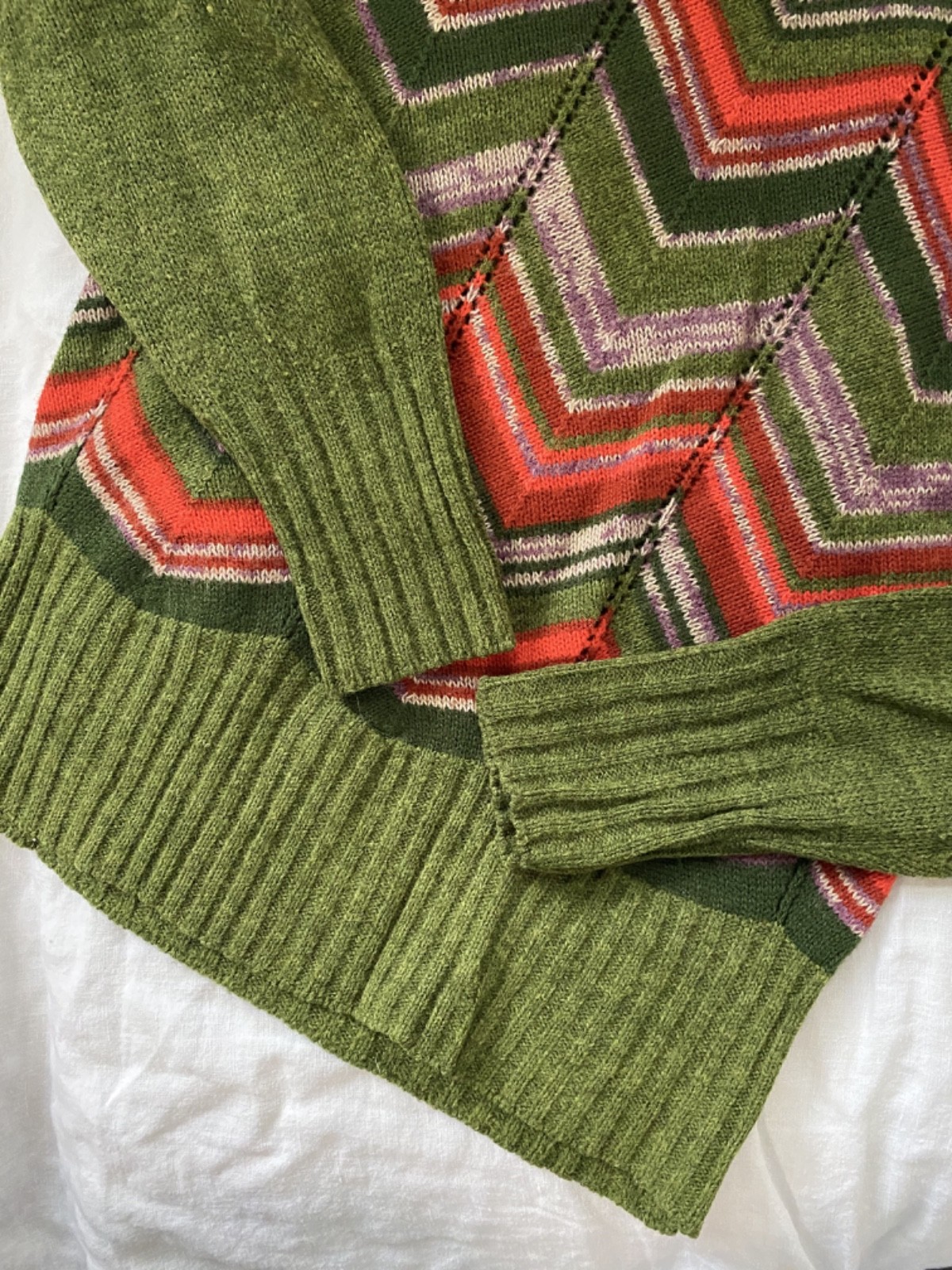 Women’s Fun Colorful Vintage Long sleeve Sweater, Wool Blend, Xsmall, Small