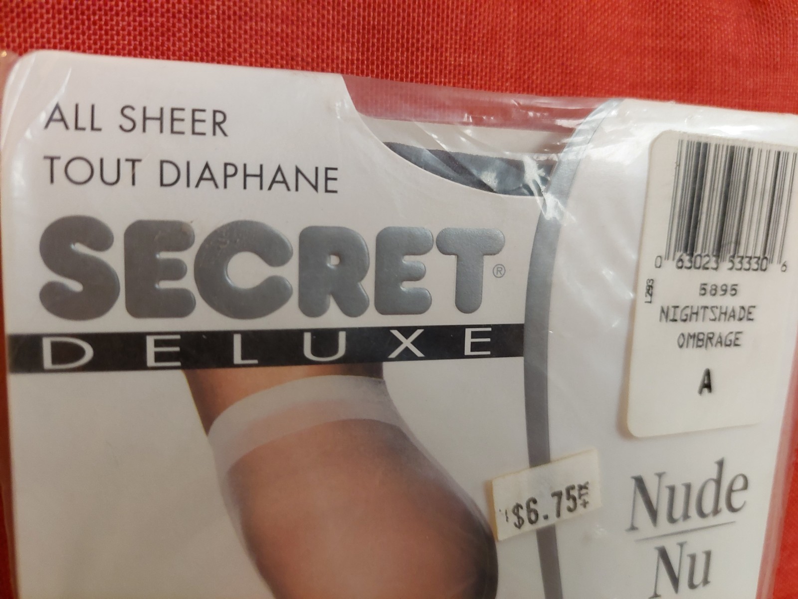 Vintage Pantyhose Secret Delux All Sheer Color Nightshade Size A BBN1