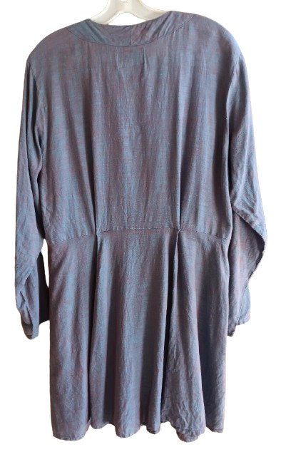 VTG FLAX Jeanne Engelhart Periwinkle Linen Short Dress/Pant Set Lagenlook -Small