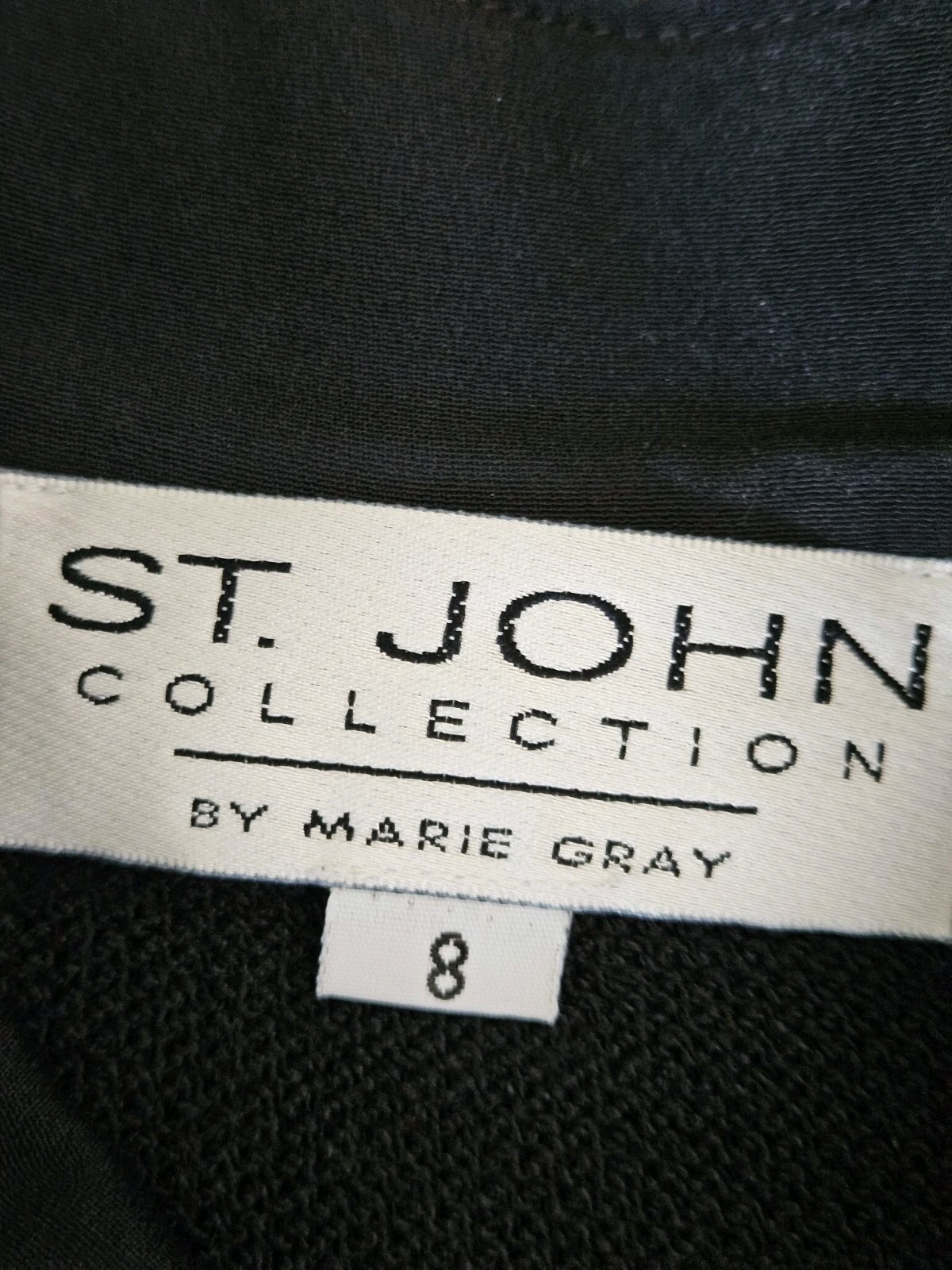 Clean Black knit stretch sailor St. John by Marie Gray vintage dress 8 *no Belt