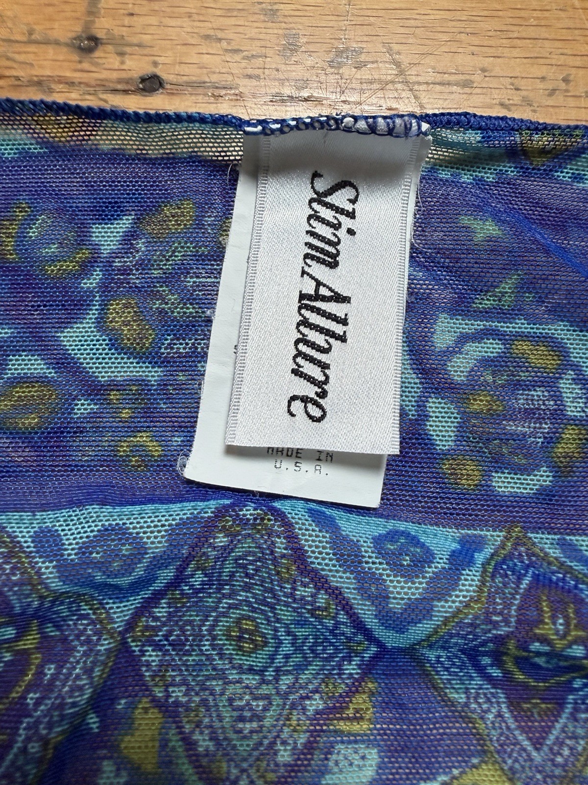 Vintage 80s 90s Slim Allure Swimsuit & Wrap Cover Up Set Sz 10 One Piece Blue