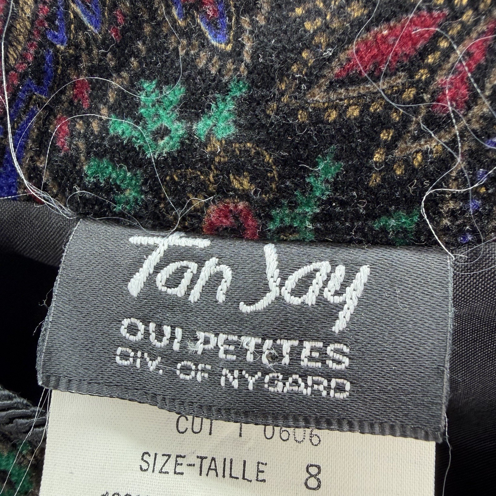 Tan Jay Oui Petites Nygard Paisley Print Blazer Jacket Size 8P 100% Cotton