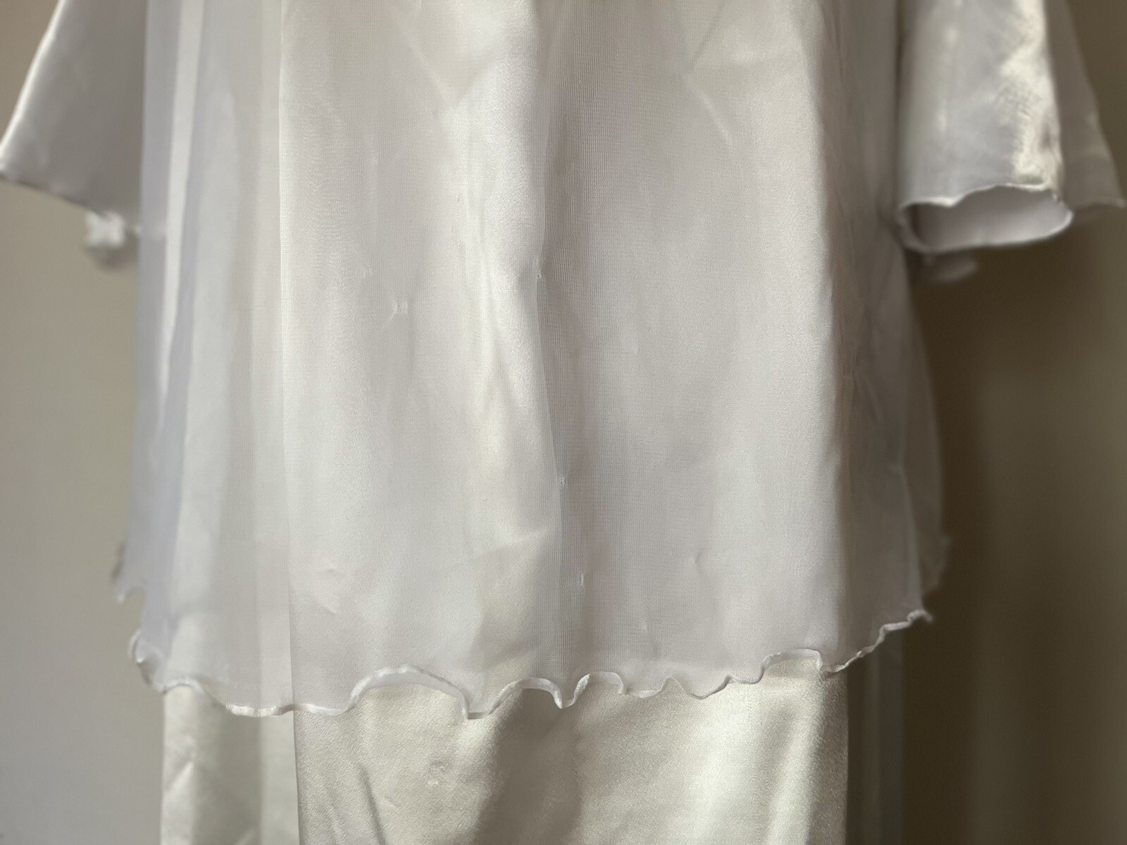 Vintage Nylon Baby Doll Lingerie Bed Jacket Peignoir Robe Negligee sz L