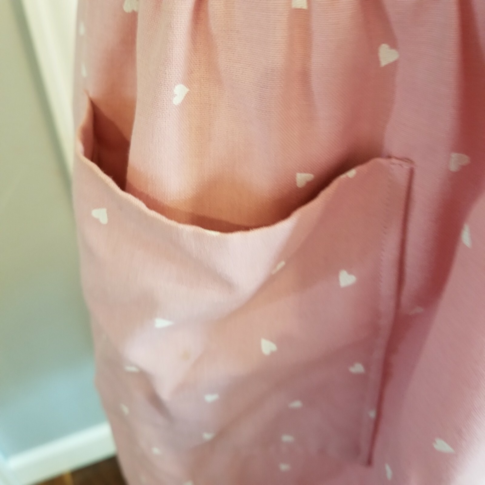Vintage 90s Pastel Pink Heart Print Shirt Dress Belted Pockets Soft Girl Kawaii