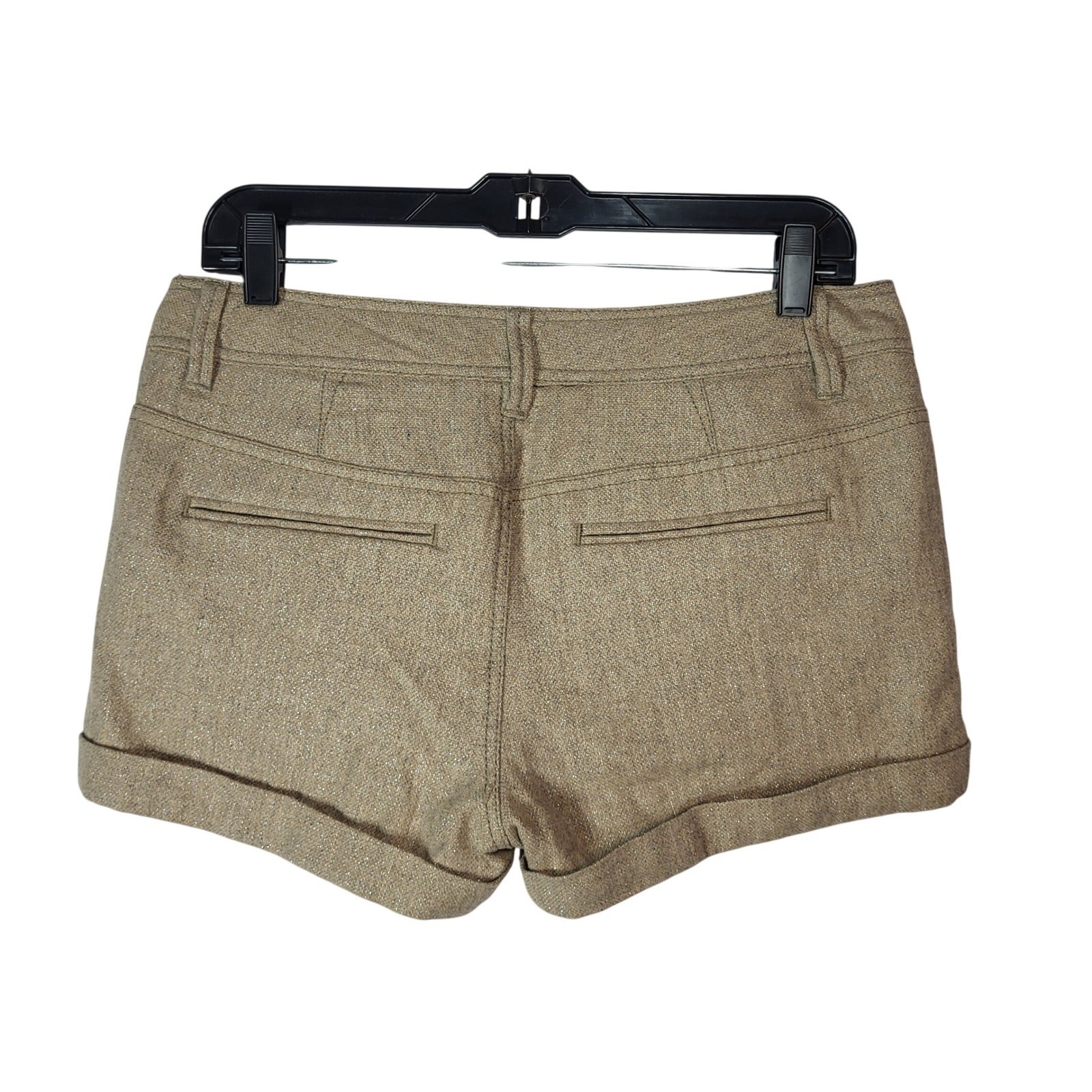 Low Rise Micro Metallic Tan Tweed Shorts Y2K 2010s Indie Sleaze Office Siren 6