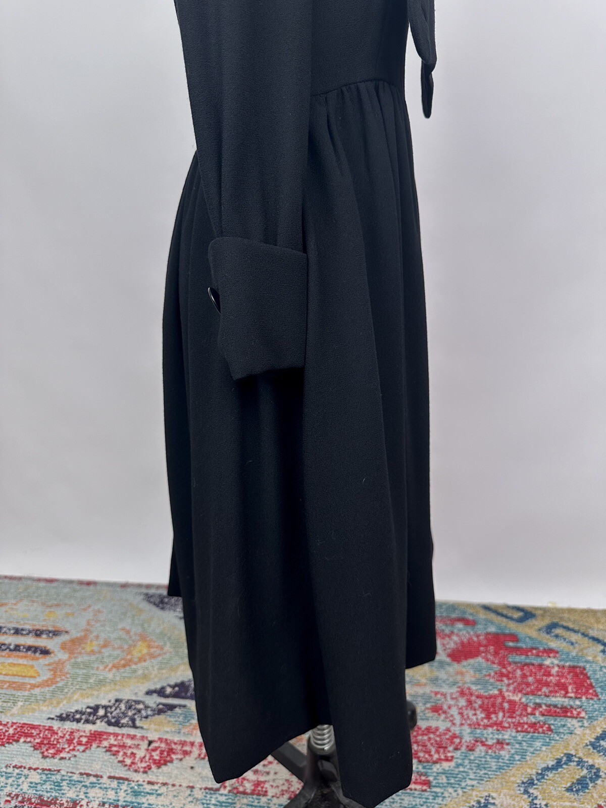 Vintage 1960s Geoffrey Beene Black Wool Long Sleeve Dress Mod – GoGo Style As Is