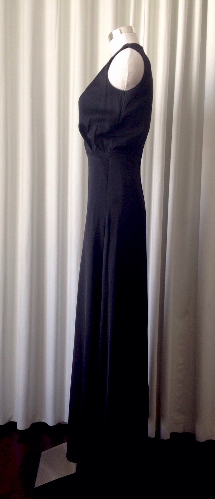 Vintage 70’s Vera Mont Paris Couture Black Jumpsuit Size 38 French