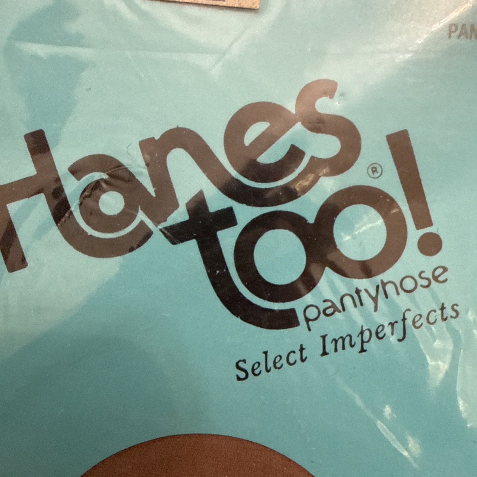 Hanes Too Pantyhose Select Imperfect Bikini Top Lycra Sandaltoe SIze C Med beige