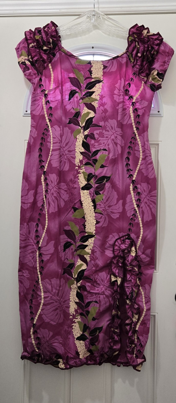 VTG Royal Creations Muumuu Dress Hawaiian Tropical Floral Ruffles Resort 3XL
