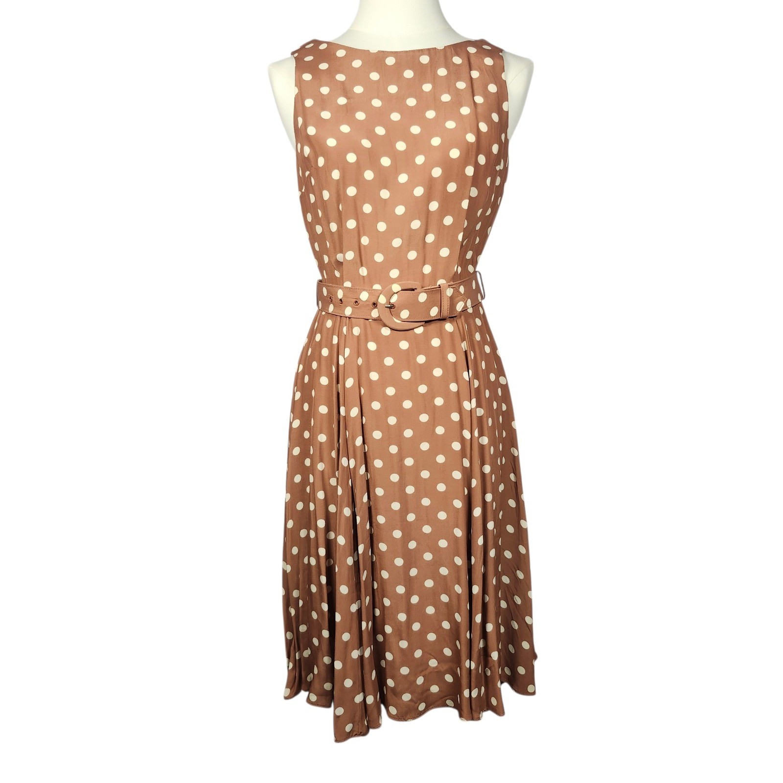 Vintage Laura Ashley Polka Dot Dress Made in Britain Sz 4 Sleeveless Cottagecore