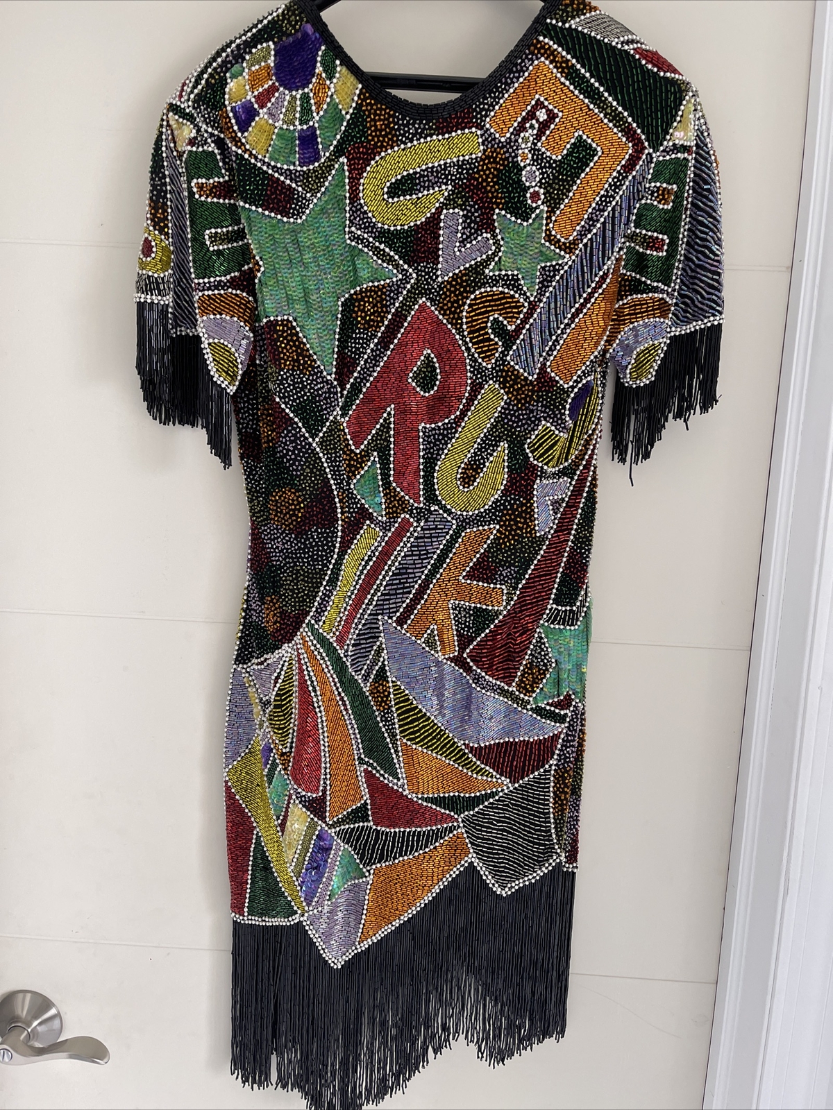 Vintage Naeem Khan Riazee Nights heavily beaded short evening event dress Size S
