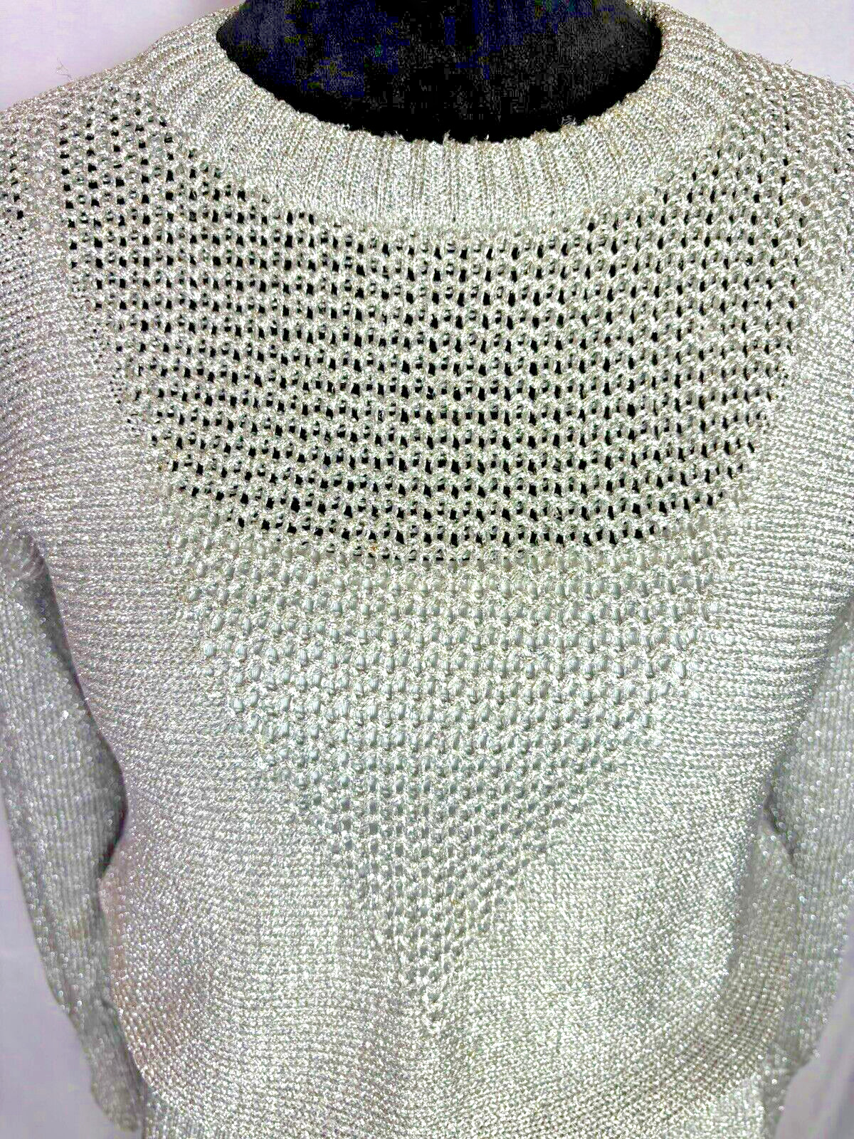 Maretto by Jon Michele Vintage Metallic Knit sweater 70’s Disco