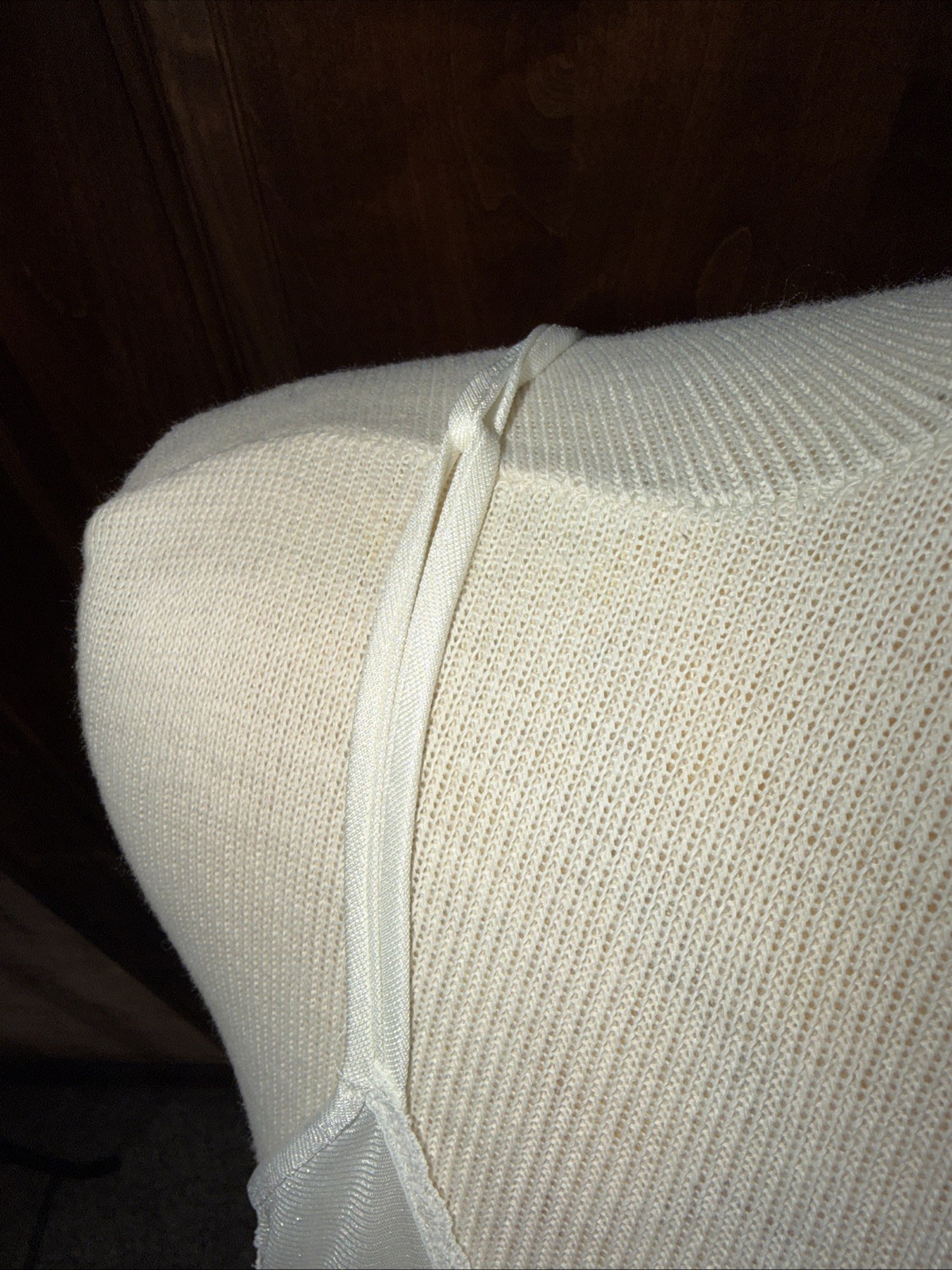 Vintage White Deep V Front Full Length Nightgown Size Small See Measurements