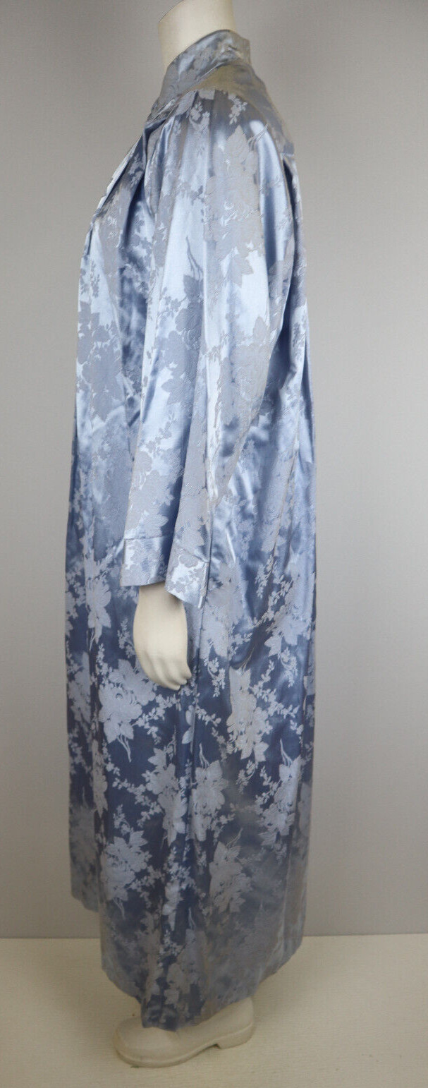 ARIEL PETER KEYLOUN – VINTAGE GRAY BLUE BROCADE FULL LENGTH CAFTAN NIGHTGOWN S