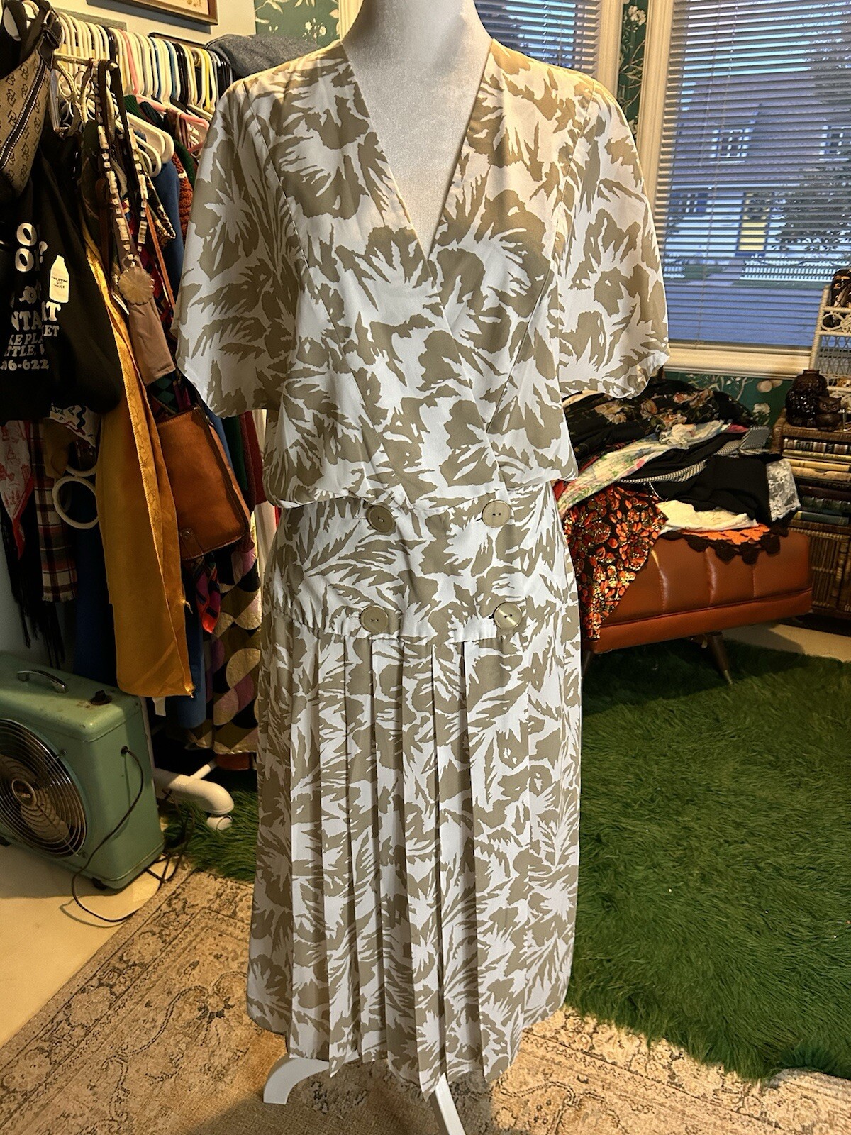 1980s Charlee Allison For El Jay 100% Polyester Dress