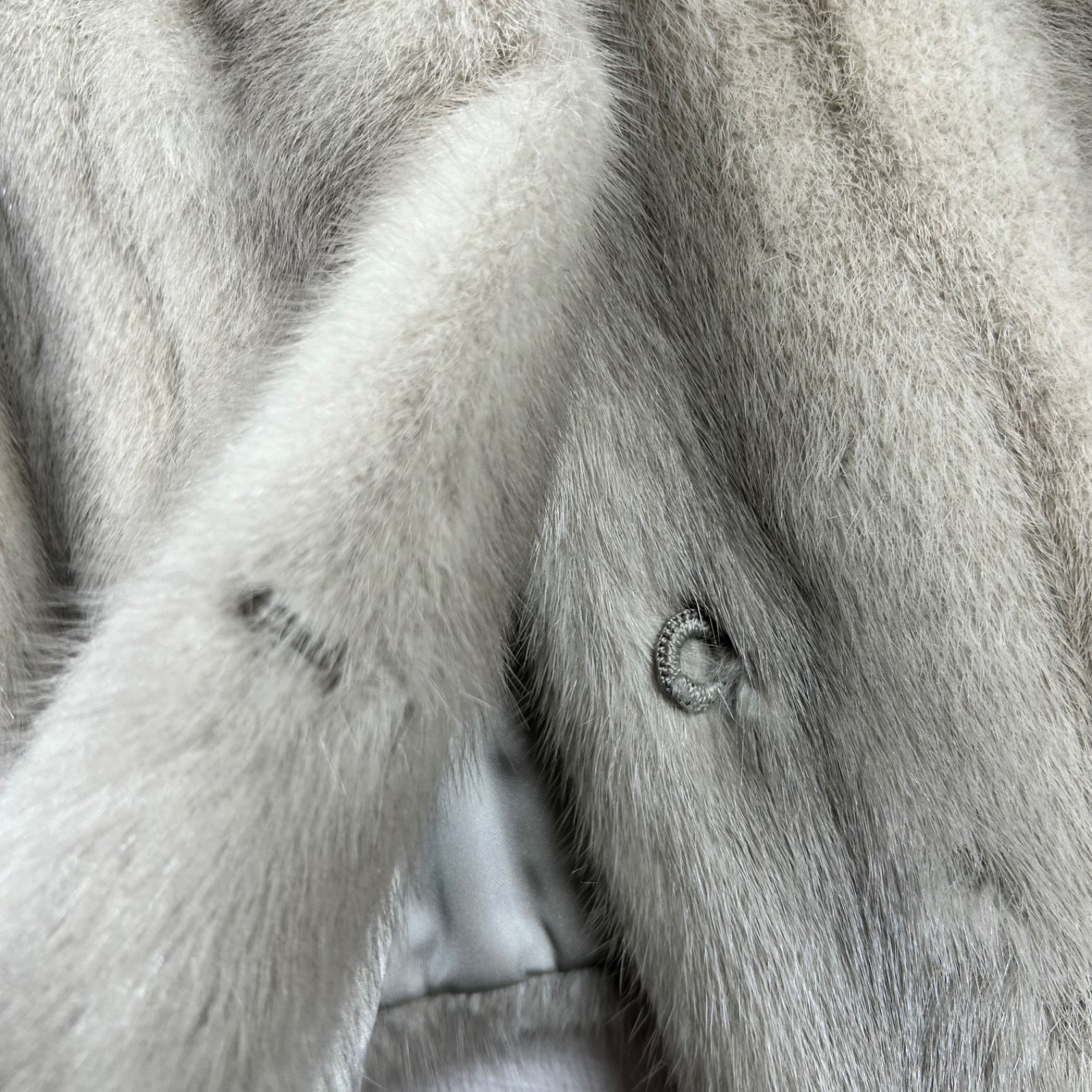 Vtg Christie Brothers Natural Cerulean Mink Jacket Gray Sapphire Fur 80s Mob Lux