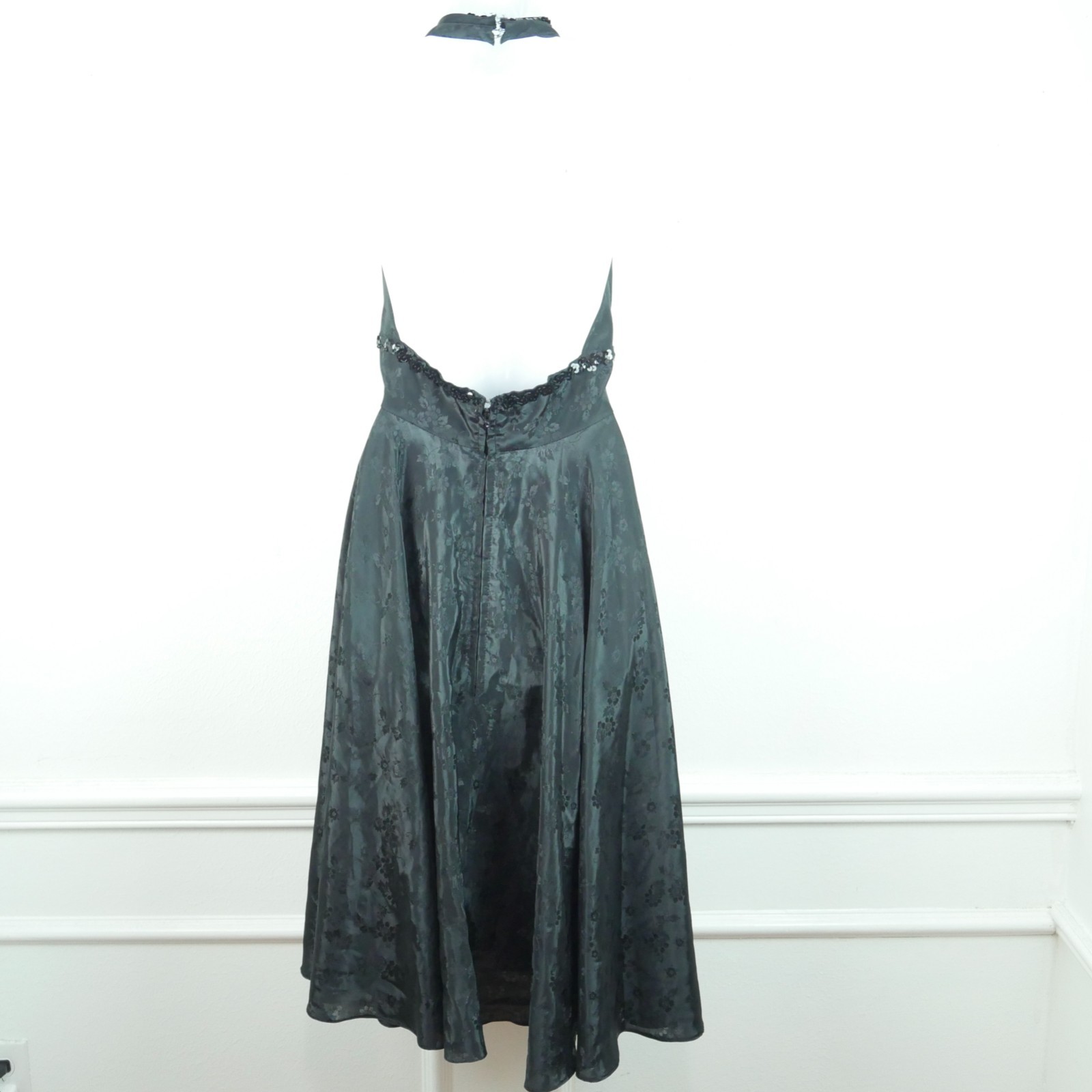Vintage Retro Halter Dress Pinup Fit Flare Circle Skirt Marilyn Rockabilly M