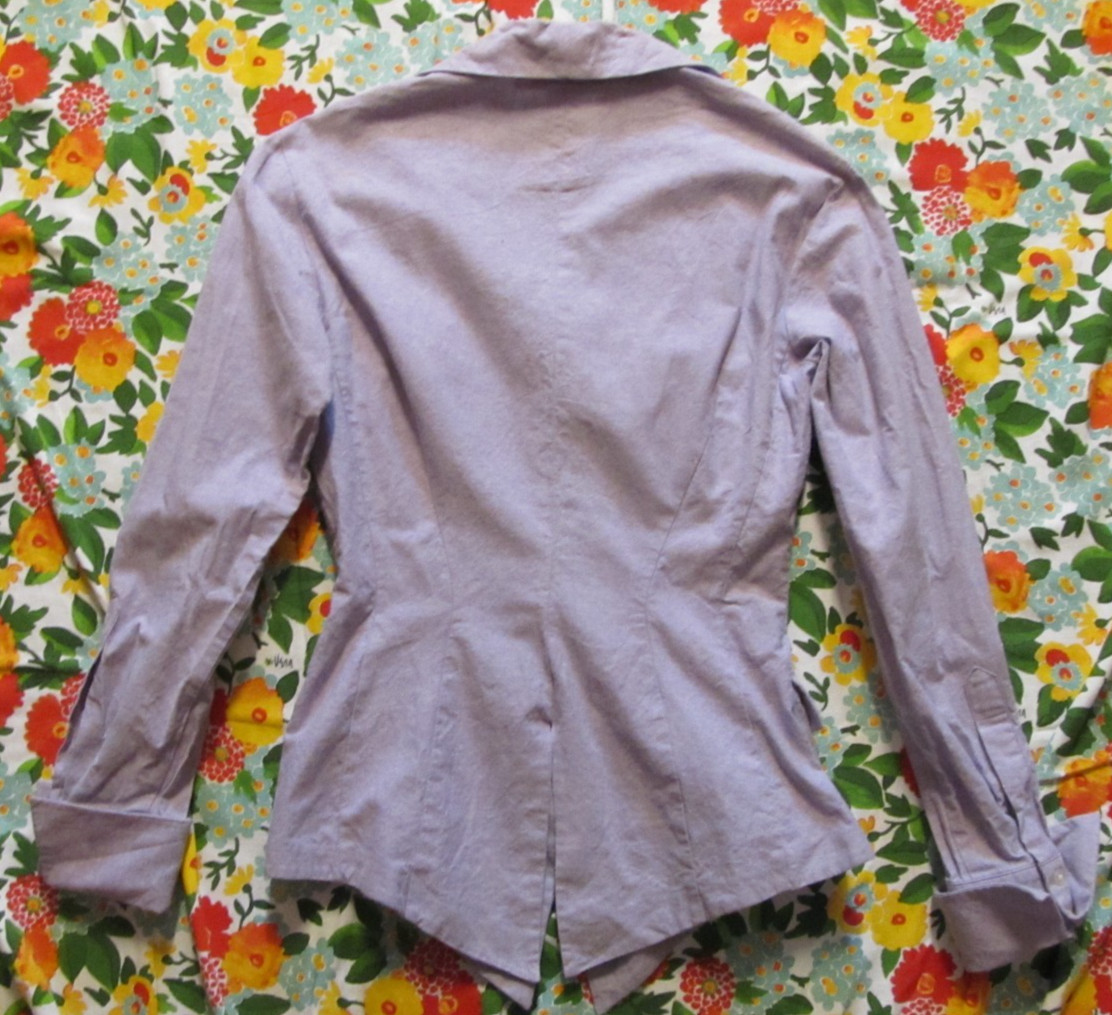 Vintage Byron Lars Shirt Tales lavender linen/cotton chambray jacket sz 4