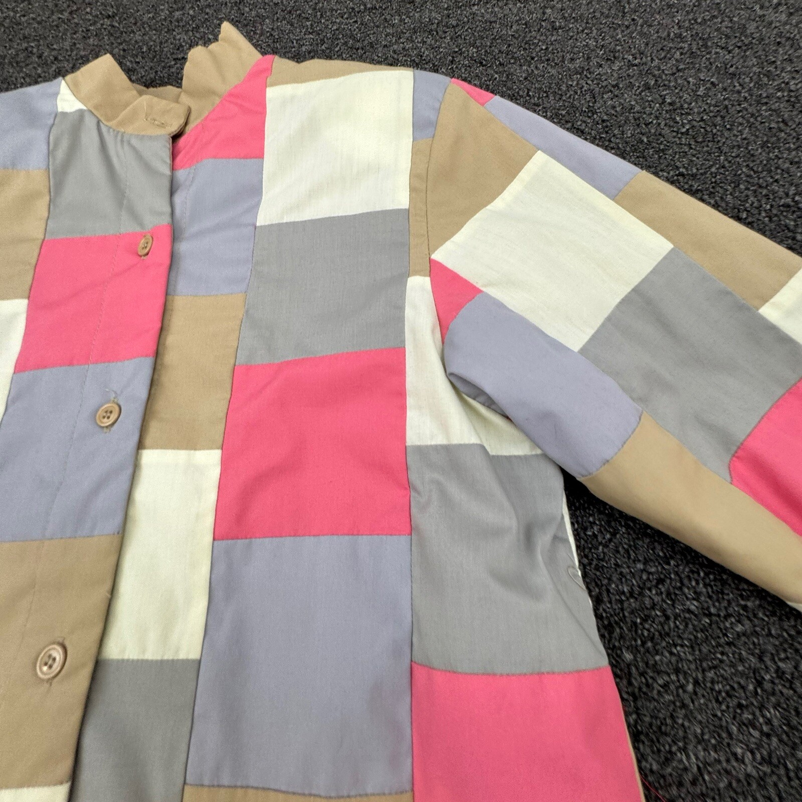 Marguerite Rubel Vintage 1980s Multicolor Pastel Bomber Jacket Patches Women 10